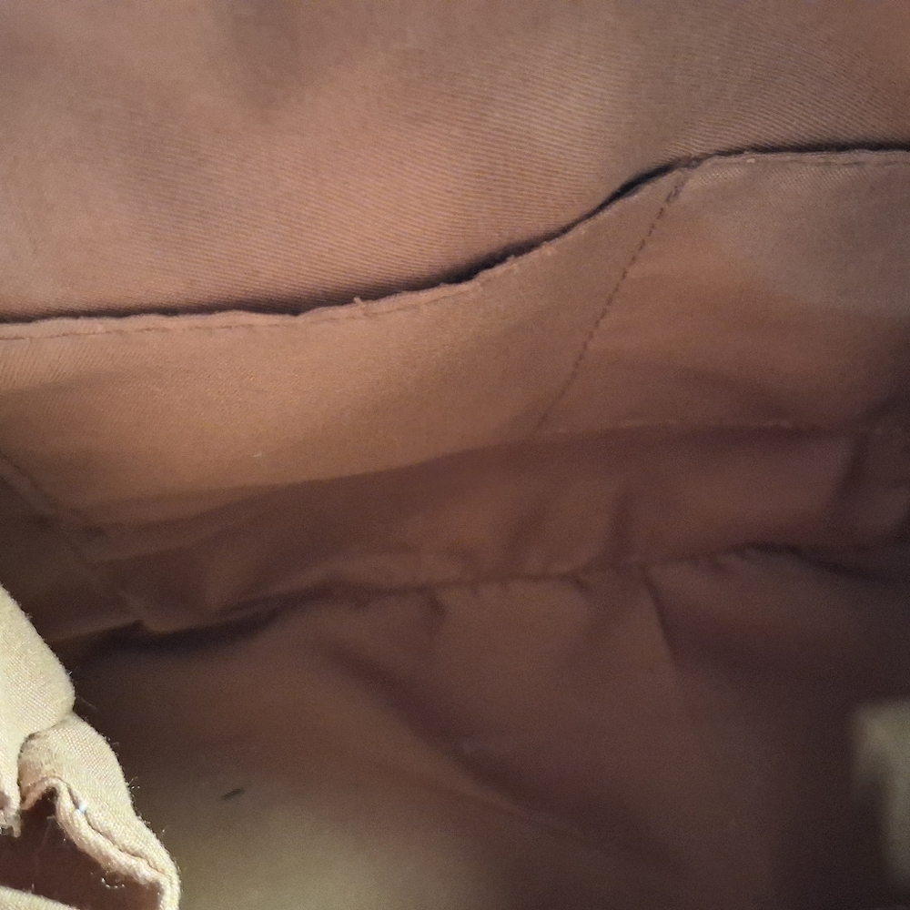 Adrienne Vittadini Brown and Cream Striped Satchel - Picture 5 of 5